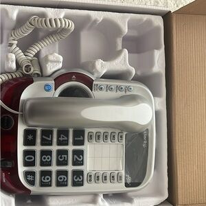 Clarity Amplified Corded Phone in White and Red